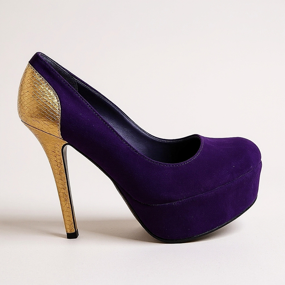 NEW! Qupid Purple Velvet Stelleto Heels